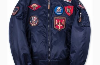 Оригинальный бомбер Top Gun MA-1 Nylon Bomber Jacket with Patches (синій), Львов