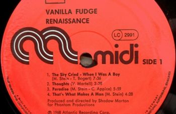 LP Vanilla Fudge &mdash; Renaissance 1968, Винница