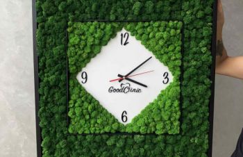 Годинник із стабілізованим мохом та логотипом, Ровно