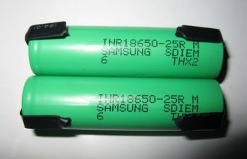 Аккумуляторы SAMSUNG INR18650-25RM (с никелевыми лентами для пайки), Харьков