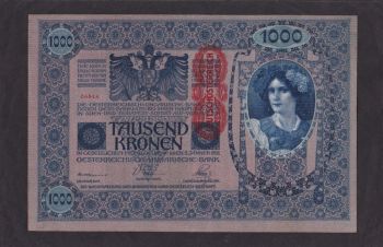 1000 крон 1902г. (06844) 1-выпуск. DEUTSCHOSTERREICH. Австро &mdash; Венгрия. Редкая, Бровары