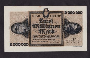 2 000 000 марок 1923г. P387614. Крефельд. Германия, Бровары