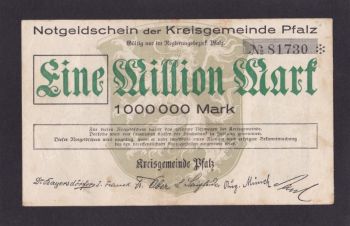 1 000 000 марок 1923г. 81730 Пфальц. Германия, Бровары