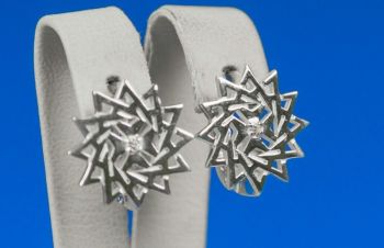 Звезды Эрцгаммы- серебряные серьги диаметром 1см, Киев