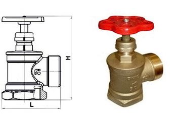 Вентиль латунный угловой AVH-50 Ду 50 Ру 25, Одесса