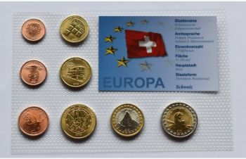 Набор монет Швейцарии Европроба UNC, Харьков
