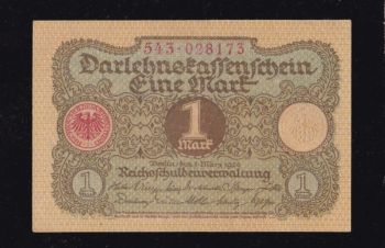 1 марка 1920г. 543 &mdash; 028173. Германия, Бровары