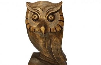 Статуетка сови 15 см, Абстрактна статуетка сови, різьба по дереву, подарунок, скульптура, Львов
