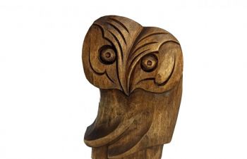 Статуетка сови 12.5 см, Абстрактна статуетка сови, різьба по дереву, подарунок, скульптура, Львов
