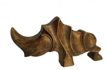 Скульптура носорога з дерева 10 см, сучасна абстрактна статуетка, оригінальний подарунок, Львов