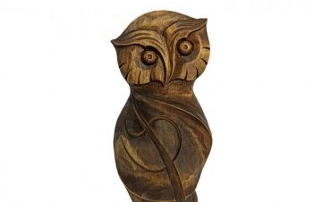 Статуетка сови 16.5 см, сучасна скульптура сови, статуетки сови з дерева, Різьба по дереву, Львов