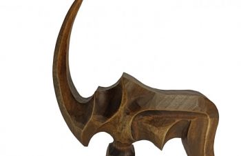 Скульптура носорога з дерева 15.5 см, абстрактна статуетка, оригінальний подарунок, Львов