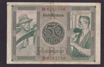 50 марок. 1920г. В. 6281736. Германия. Редкая, Бровары