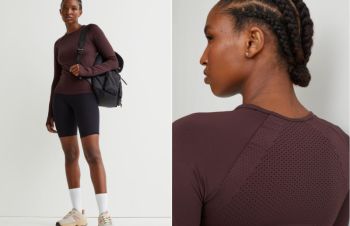 Бесшовный спортивный топ кофта из быстросохнущей ткани 52 XL H&amp;M Темно-фиолетовый, Полтава