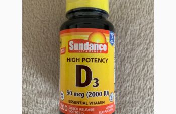 Витамин D3, 50 мг, 2000 МО, 200 капсул США, Тернополь
