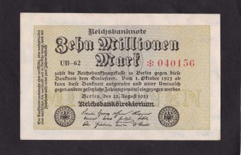 10 000 000 марок 1923г. UB-62. *040156. Германия, Бровары