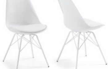 Пластиковий стілець ТАУ з подушечкою білий колір білі металеві ніжки, Киев