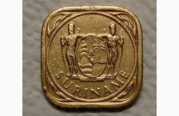5 центов 1966г. Никелевая латунь. Нидерланды, Утрех. Республика Суринам, Бровары