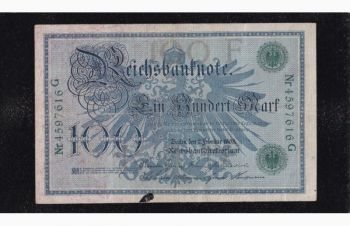 100 марок 1908г. 4597616 G. Германия. зеленая печать, Бровары