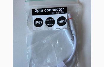 Разъем герметичный на кабеле, герморазъем комплект 2pin IP67 mini, Днепр