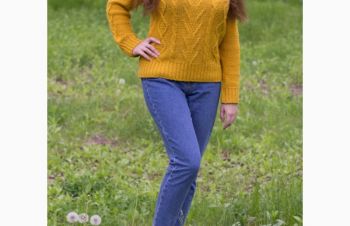 Свитер женский вязаный размер 46 48 M L оверсайз желтый, Харьков