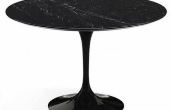 Стол Тюльпан, круглый, диаметр 80 см, цвет черный, Днепр