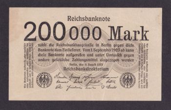 200 000 марок 1923г. без номера. Германия, Бровары