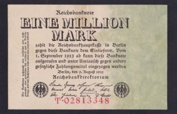 1 000 000 марок 1923 г. T 02813348. в/з листья. Германия, Бровары