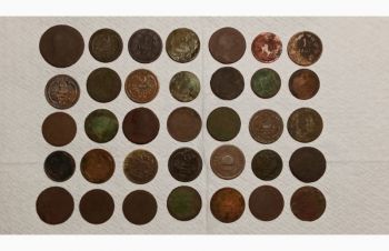 Неочищенные монети 35-шт. Австро-Венгрии, Бровары
