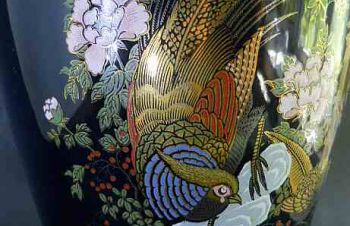 Винтажная Японская ваза кобальт с изображением павлина, Болград