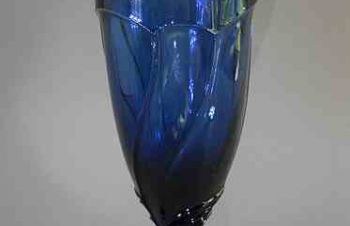 Винтажный бокал из тёмно синего Муранского стекла, Болград