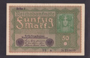 50 марок 1919г. 233680. Германия, Бровары