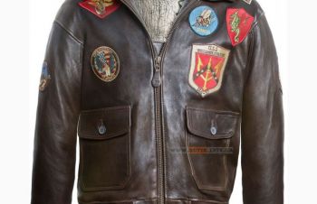 Шкіряна куртка Top Gun Official Signature Series Jacket (коричнева), Кропивницкий