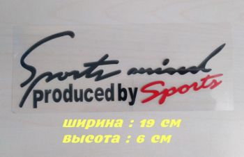 Наклейка на кузов авто Sport mind produced by sports Черная с Красным, Борисполь