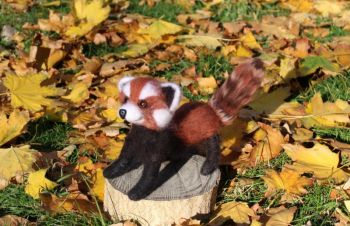 Красная Панда игрушка валяная из шерсти интерьерная подарок сувннир іграшка панда мишка, Одесса
