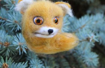 Брелок Упоротый лисенок игрушка валяная из шерсти интерьерная лиса іграшка лис подарок, Одесса