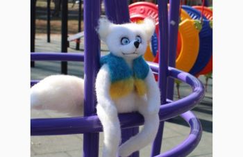 ЛИС ПЕРЕМОГИ белый игрушка валяная интерьерная из шерсти лиса подарок іграшка лисичка, Одесса