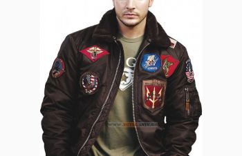 Чоловічий бомбер Top Gun Official B-15 Flight Bomber Jacket with Patches (коричневий), Львов