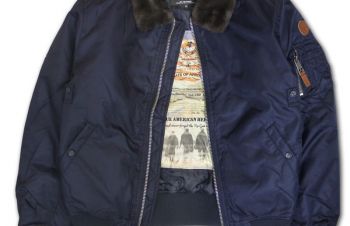 Бомбер Top Gun B-15 Men's Heavy Duty Vintage Flight Bomber Jacket (синій), Львов