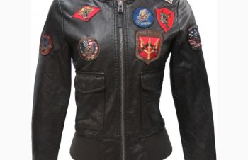 Жіночий бомбер Top Gun Women's Vegan Leather Bomber Jacket (коричневий), Львов