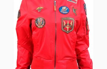 Жіночий бомбер Miss Top Gun MA-1 jacket with patches (червоний), Одесса