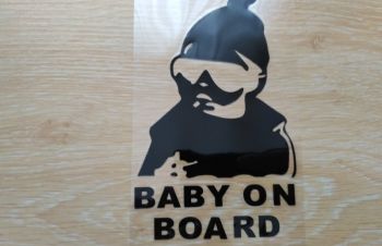 Наклейка на авто Ребенок в машине&raquo;Baby on board&raquo; Черная, Борисполь