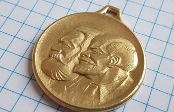 Медаль, знак Freundschafts zug, поезд дружбы ГДР и СССР, Маркс, Ленин, Кривой Рог