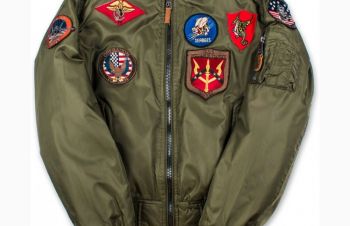 Льотна куртка Top Gun MA-1 Nylon Bomber Jacket with Patches (оливкова), Львов