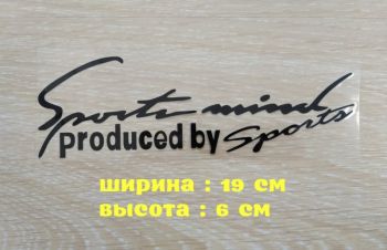 Наклейка на авто Sport mind produced by sports черная Маленькая, Борисполь