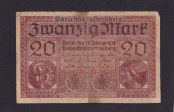 20 марок 1918г. X 5089049. Германия, Бровары