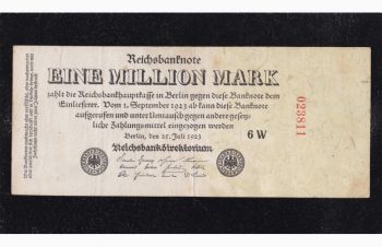 1 000 000 марок 1923г. 6-W. 023811. Германия, Бровары