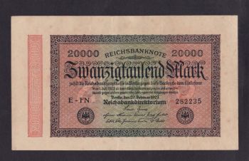 20 000 марок 1923г. Е-FN. 282235. Германия, Бровары