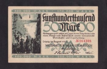 500 000 марок. 1923г. Лейпциг. 164308. Германия, Бровары