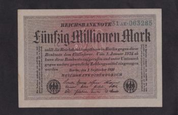 50 000 000 марок 1923г. 31АЕ. 063285. Германия, Бровары